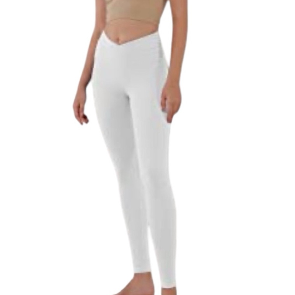 ODODOS white yoga workout running booty leggings full length size XS NWT